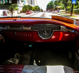 Vintage American car dashboards in Havana, Cuba